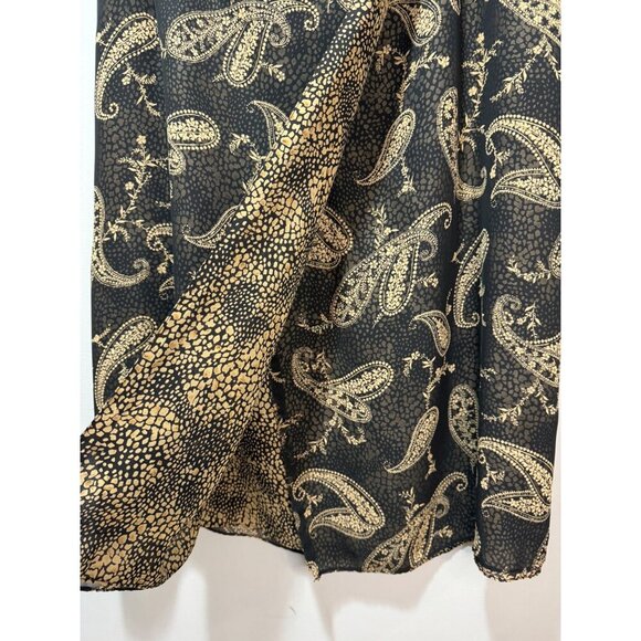 Vintage 90's Y2K Reversible Wrap Midi Skirt With Paisley & Abstract Print Black - Picture 5 of 6